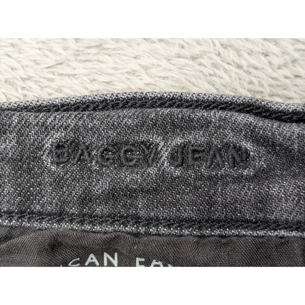 American Eagle Outfitters Womens Charcoal Black Baggy Jeans Size 14 Short - Picture 5 of 12